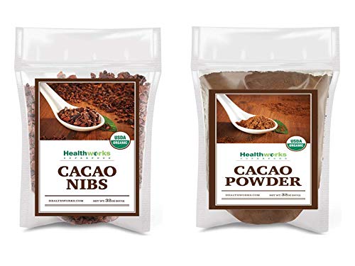 Healthworks Cacao Powder (32 Ounces / 2 Pounds) And Cacao Nibs Raw Organic (32 Ounces / 2 Pounds) #TOP22