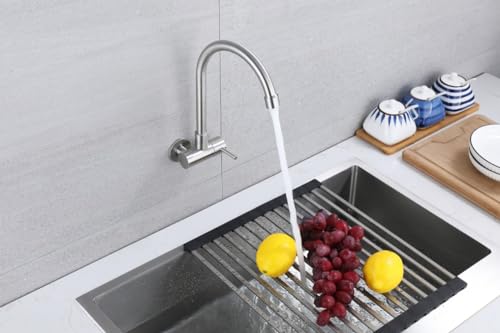 Torneira Inox Cozinha Giratória Parede Longa Nox01D