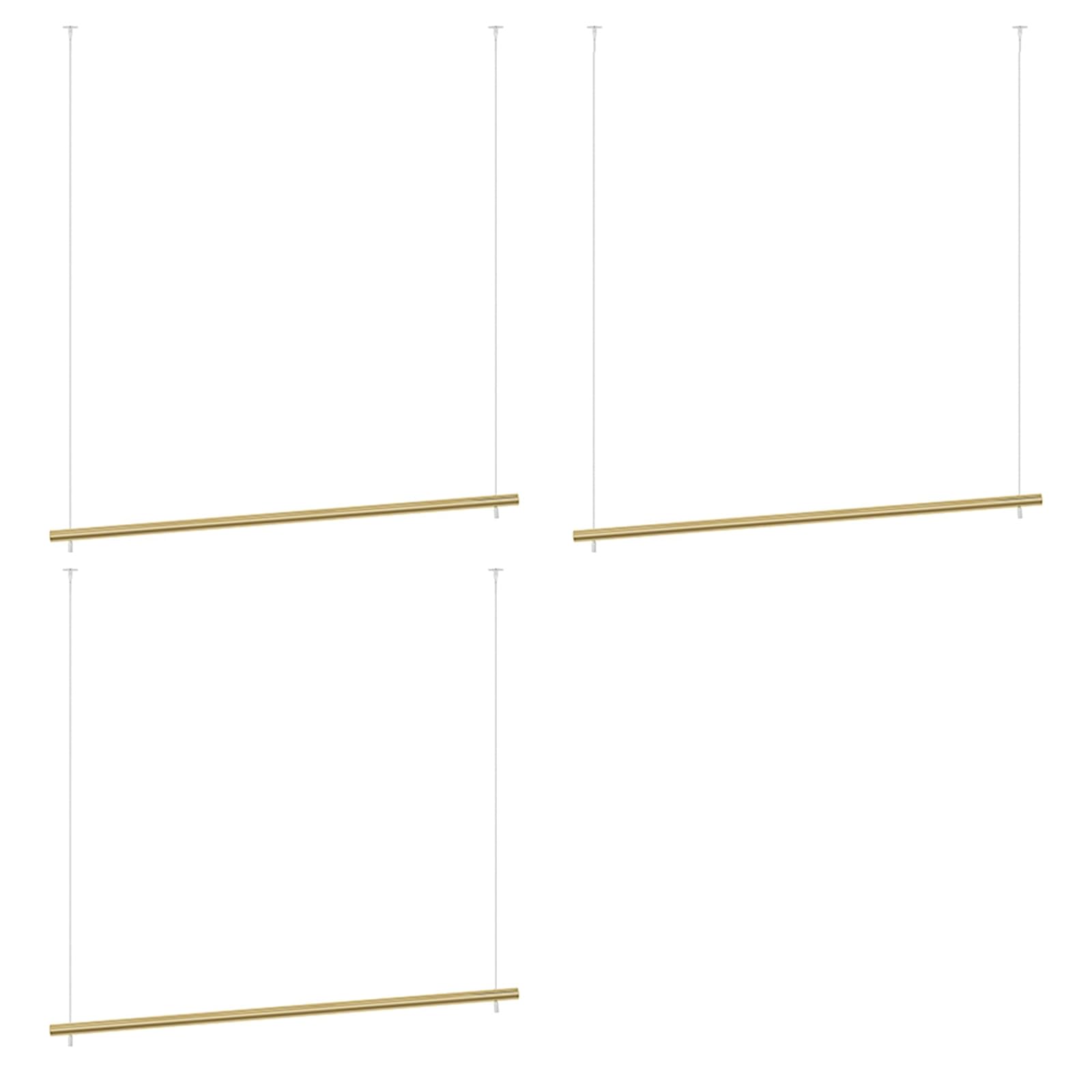 JKJZSALJ Clothes Rails On The Ceiling, Creative Commercial Wedding Dress Display Rack, Retail Ceiling Organizer Rail, Metal Storage Racks, Hanging Drying Rack/Golden,3pcs,80cm