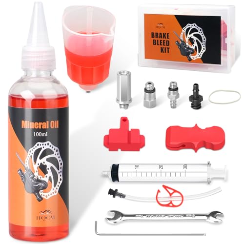 HQCM Kit De Purga para Shimano, Purgador De Frenos De Bicicleta, Kit De Purga para Frenos De Disco Hidráulicos Kit De Purga para Frenos De Disco De Bicicleta, Incl. Aceite Mineral