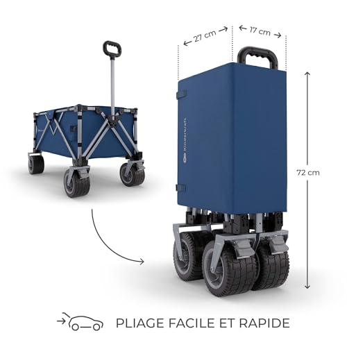Chariot de transport pliable Kinderkraft Rollster bleu 130L