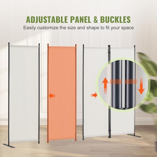 Miniatura 4 de Vevor Biombo Separador Plegable 4 Paneles Con Marco De Acero Al Carbono Y Tela De Poliéster Separador De Ambientes De Privacidad 228x45x172,5 Cm Para Oficina, Dormitorio, Comedor, Estudio, Blanco
