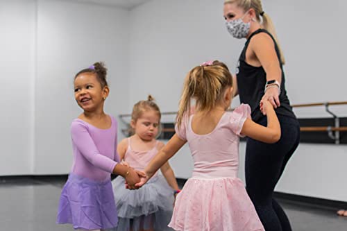 Image of DANSHOW Girls Glitter Leotards for Ballet Dance Dress with Tutu Skirt Petal Sleeve