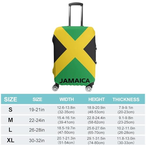 Jamaican Flag Jamaica Travel Luggage Cover Suitcase Protector Washable Baggage Covers Fit 19-32 Inch2