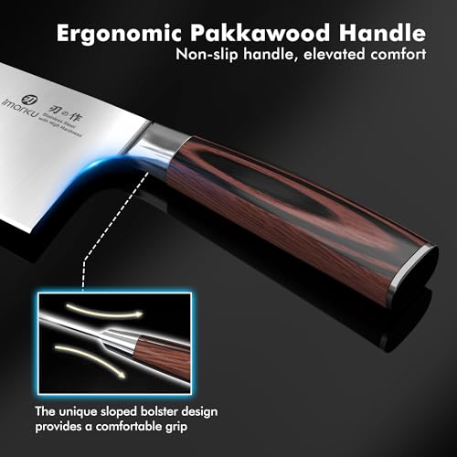 imarku 7 Inch Meat Cleaver Knife,Japanese SUS440A High Carbon Stainless Steel Butcher Knife with Ergonomic Handle,Ultra Sharp Vegetable Kitchen Knife for Home,Fathers Day by imarku - Image 5