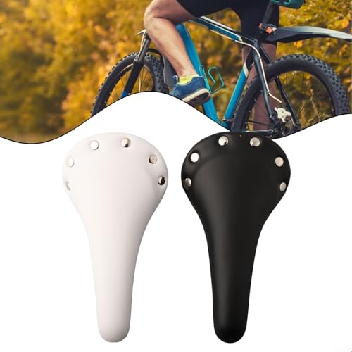Sillín de ciclismo de piel sintética para bicicletas de engranaje fijo, cómodo diseño de remache para una mejor experiencia de conducción (rojo)