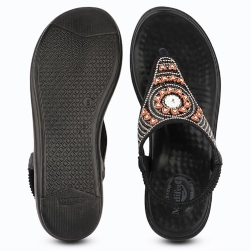 Image of Medifeet Elegance Beadwork Slingback Sandals for Women with Plush Cushion Footbed