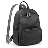 YALUXE Women’s Genuine Leather Small Fashion Backpack Purse with Multiple Pockets