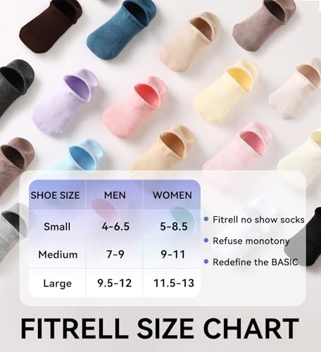 FITRELL No Show Socks Womens Cotton Cushioned Athletic Ankle Low Cut Invisible Non Slip Socks 5-8 Pairs2