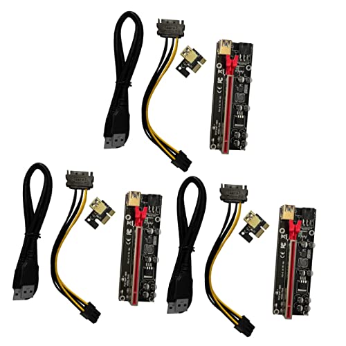 Adaptateur Pci-e LED KOMBIUDA avec extension USB et fixation sécurisée pour carte graphique 3 ensembles