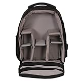 Dyazo Water Resistant Camera Backpack with extra front pocket Photographers Bag with Rain Cover Tripod Holder Compatible for Sony Nikon Canon Panasonic DSLR (Black & orange)