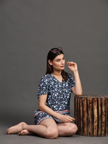 Image of B STORIES Women's Cotton Pyjama Set | Comfort and Relexed Nightsuit for Ladies