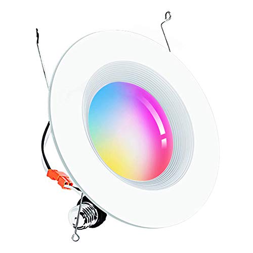 Smart WiFi LED Recessed Retrofit Downlight 5/6 inch, 15W Ceiling Down Lighting Compatible with Alexa,Siri and Google Home, RGBCW Multicolor Color Changing Retrofit Can Lights 2700K - 6500K No Hub