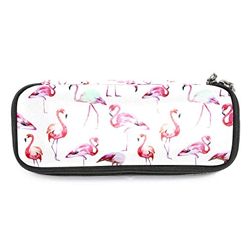 Preisvergleich Produktbild Desheze Flamingos Federmäppchen Leder wasserdicht große Kapazität Bleistift Veranstalter Briefpapier Box für Jungen und Mädchen 19x7.5x3.8cm