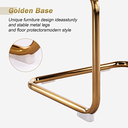 Onevog Mid Century Modern Dining Chairs, Boucle Dining Chair With Gold Metal Base, Upholstered Dining Chair, Armless Accent Chair Set Of 2 For Kitchen, Dining Room, Living Room, Khaki #TOP4