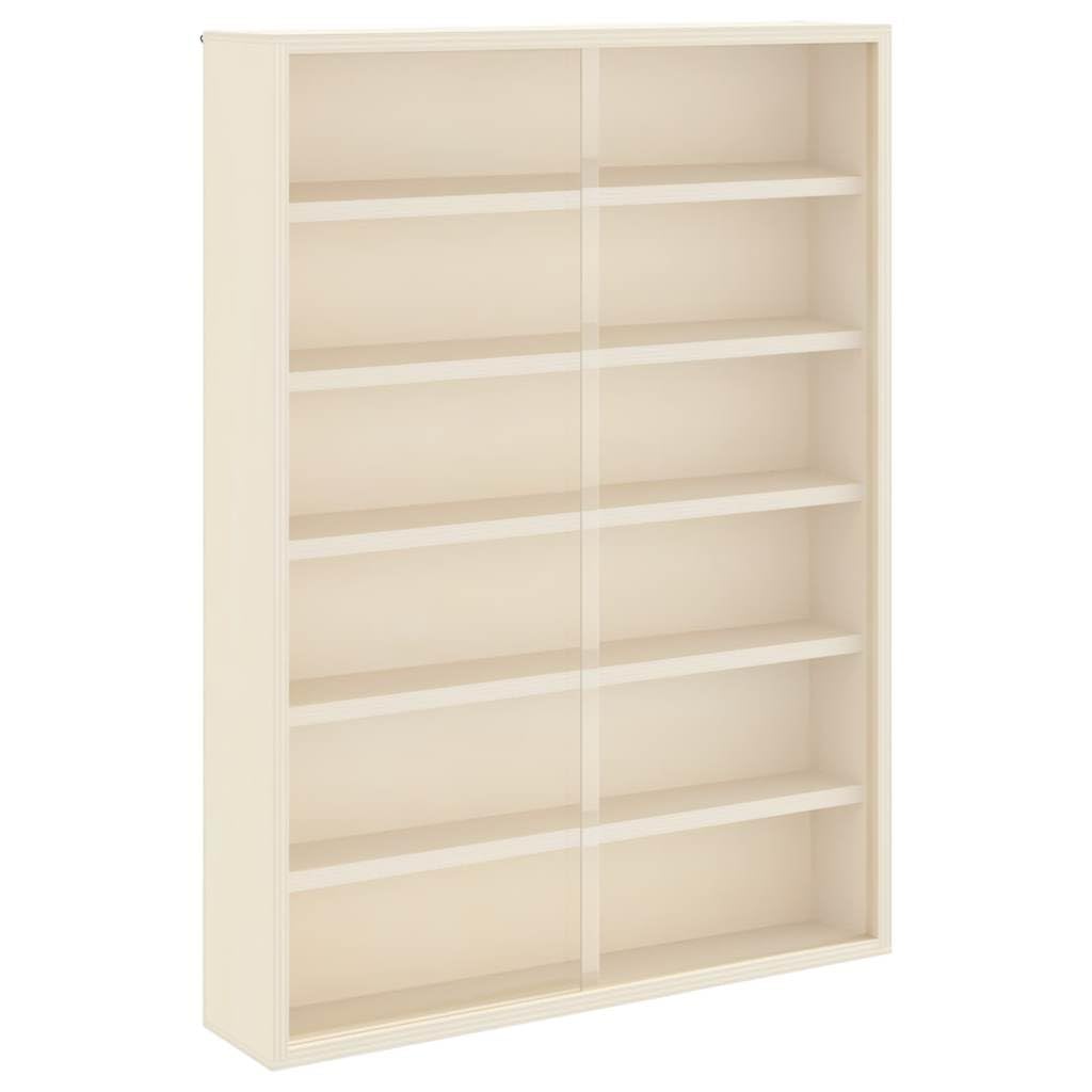 Wandregal Holz Sammelvitrine Braun 40 x 8,5 x 54 cm mit Schiebetür und Regal Modernes Design für Bücher Pflanzen Deko im Wohnzimmer Schlafzimmer Flur