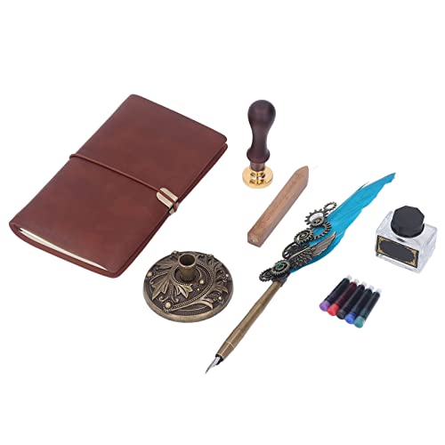 Conjunto de Canetas de Pena, Conjunto de Canetas de Penas Premium Gravadas Em Metal, Presente de Fer