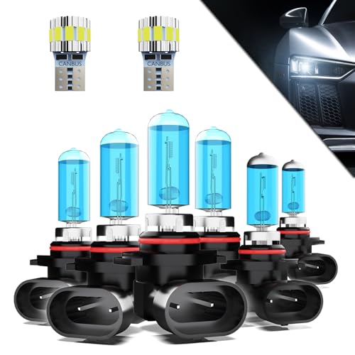 Image of Headlights+ License Plate Lights Fit For Dodge Ram 2016-2018 with projector,9005 /HB3 /H10 High Beams+ 9005 /HB3 /H10 Low Beams+ 9145 /9140 Fog Lights+ License Plate Lights Combo,Pack of 8