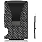 Carbon Fiber Wallet, Money Clip Wallet,Minimalist RFID Blocking Slim Metal Wallet for Men (Carbon)