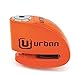 URBAN UR906N Candado Antirrobo Disco Alarma 120 db, Eje 6 mm Universal Moto Scooter Bici, Naranja Fluor, 6