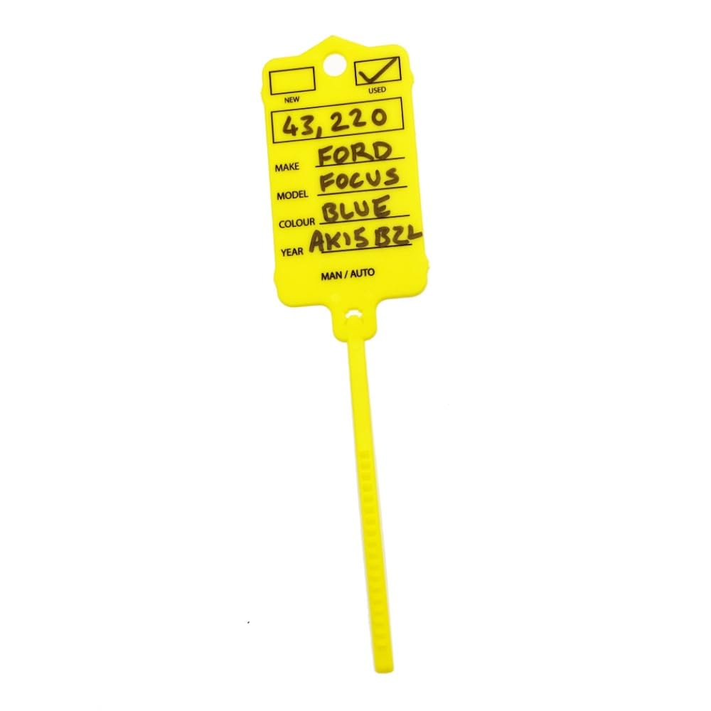 Targhette per chiavi auto, in plastica, gialle, per rivenditori di veicoli e meccanici, con pennarello (1000)