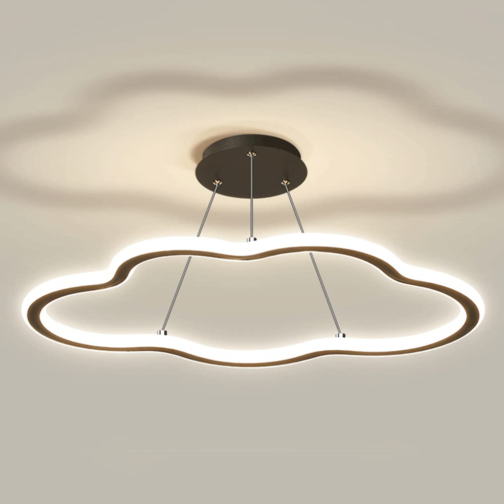 Lámpara colgante LED de nube lineal con altura ajustable para comedor