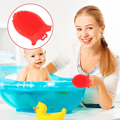 Cepillo de baño para bebé Beaupretty con esponja blanda roja 6