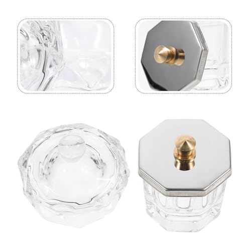 Set 2 Vasos de Cristal para Arte de Uñas con Tapa miniatura 7