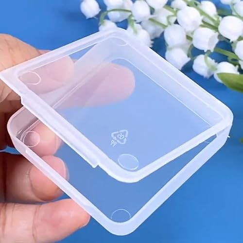 Image of Square Clear Craft Supply Case (2.13 x 2.13 x 0.47 Inches), 12 Pack Plastic Storage Containers with Lids, Square Bead Organizers for Beads, Earplugs, Pins, Small Items etc