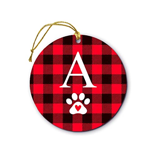 Engraved & Monogrammed Christmas Ornament For 2023 - Couple, Baby, Or Families First Christmas Ornament - Christmas In July Decor (Ceramic Ornament - Round, Monogram A) #TOP29