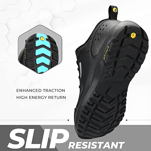 FitVille Men's Extra Wide Hiking Shoes Outdoor Walking Shoes Low-top Waterproof Work Shoes Soft Toe with Arch Support for Heel Pain Relief - Rugged Core4