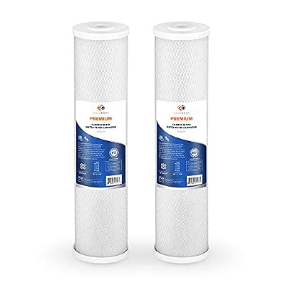 Aquaboon 5 Micron 20 x 4.5 Premium CTO Activated Carbon Water Filter Cartridge Replacement for Whole House Compatible with FC25B, EP-20BB, 2-PACK