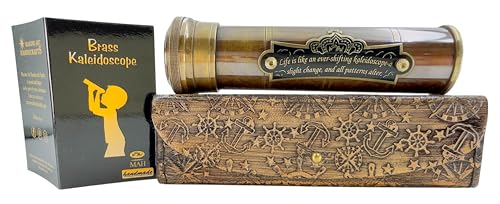 Handcrafted Brass Kaleidoscope – Vintage Nautical Collectible Gift for Teens & Adults –