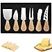 6 Pièces Couteaux à Fromage, Spatule à Fromage, Outils à Fromage, Multifonctionnels, Acier Inoxydable, avec Manche en Bois, pour le Fromage à Pâte Molle, Semi Circulaire et à Pâte Dure ou le Beurre