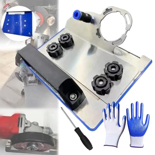 StyBtt Soporte Amoladora, Angle Grinder Stand for Tile 45° Chamfer Cutting, Angle Grinder Chamfer Bracket Tipo 100, Angle Grinder Stand con Destornillador y Guantes de Trabajo (Estándar)