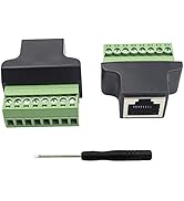 Poyiccot RJ45 Breakout, RJ45 Screw Terminal Adaptor Connector, 2pack RJ45 8p8c Female Jack to 8 P...