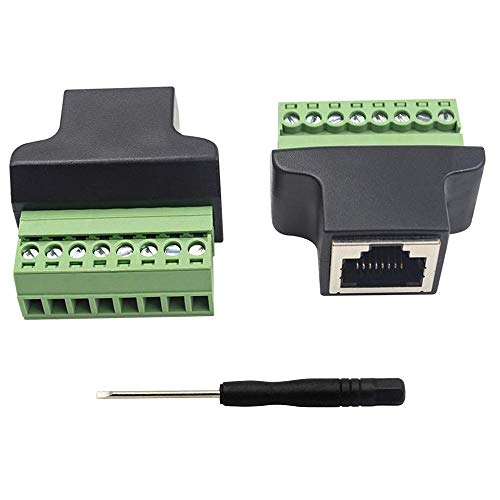 Adaptador conector RJ45 tornillo 2 unidades Poyiccot