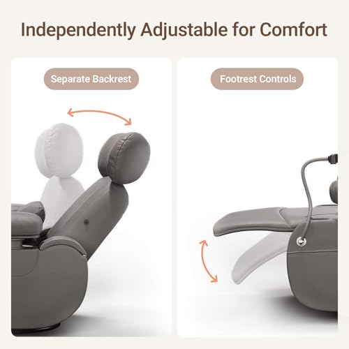 Image of MAMAZING Lullapod Max Power Nursery Rocking Chair with Independent Recline & Footrest, Swivel Nursery Recliner Glider with Electric Adjustable Armrests, Silent Rocking, Oeko-TEX Certified