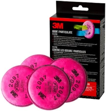 3M P100 Filter, Best For Removal Of Mold, Lead Based Paints, Woodworking, Fiberglass Installation, For 5000, 6000, 6500, 7000 And FF-400 Series Respirators, 2 Pack