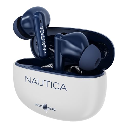 Nautica Hybrid Noise Cancelling (ANC+ENC) Wireless Stereo Earbuds with Charging