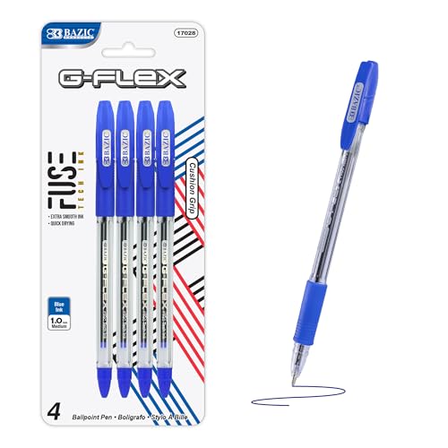 Bolígrafo BAZIC Oil Gel Azul 0.7 mm 4 unidades miniatura 1