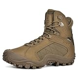 XPETI Tactical Boots for Women 8' Waterproof Womens Hiking Boots Lighweight Work Boot Coyote Size 11