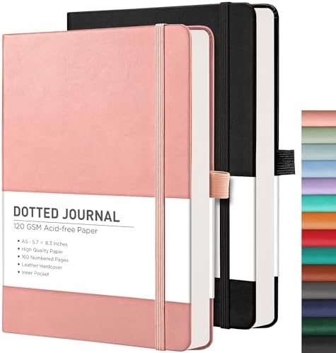 Diario Bullet Journal A Punti MGGAO - Copertina Rigida A5 160g/m&sup2; - Viola Per Scrittura E Pianificazione