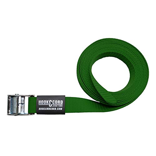 SECURE IT QUICK Straps & Buckles - Cinch Tie Down CAM Cargo Utility Lashing Straps - 1" Wide Heavy Duty Webbing (120" CAM - 2 PK, Green)