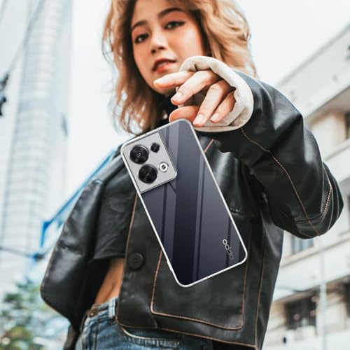 Image of Jkobi Back Cover for Oppo Reno 8 5G (Silicone Clear Shockproof Case with Camera Protection | Soft and Flexible | Transparent)