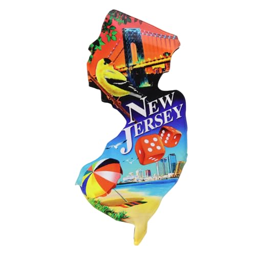 Imán Acrílico Forma Estado New Jersey 4 x 2 pulgadas