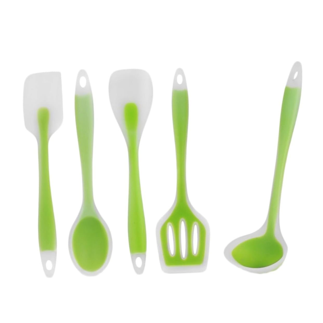PRETYZOOM 5piezas Utensilios De Silicona Espumadera y Cucharones Resistentes Al Calor Antiadherentes Flexibles Para Cocina