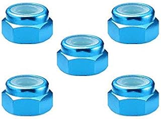Integy RC Model SQ-SGE-14TB Square R/C 4mm Aluminum Lock Nuts (Light Blue) 5 pcs.