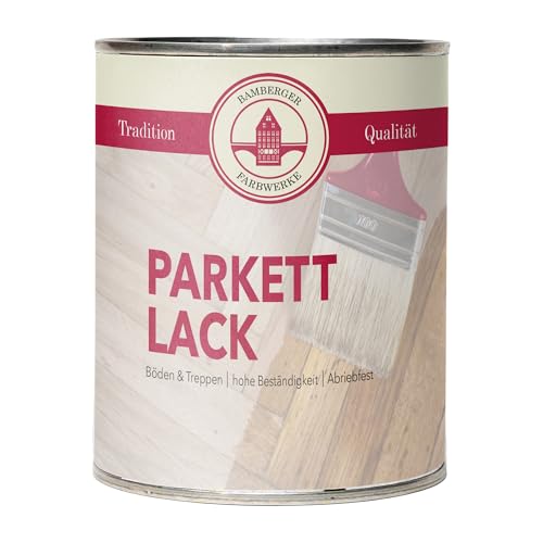 Bamberger Farbwerke Profi Parkettlack Treppenlack Klarlack Fußbodenlack (Matt / Glänzend) (Seidenmatt, 750ml)