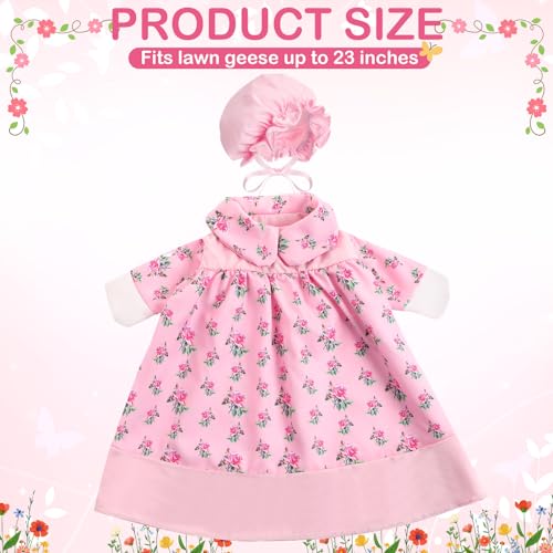FuWeave Summer Spring Goose Outfit Pink Flower Porch Goose Clothes for 23" Large Statue Outdoor Patio Yard Lawn Art Decoration by FuWeave - Used condition - Image 2